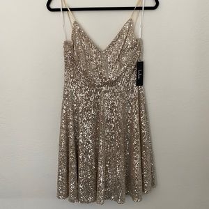 Lulu’s Champagne Sequin mini dress